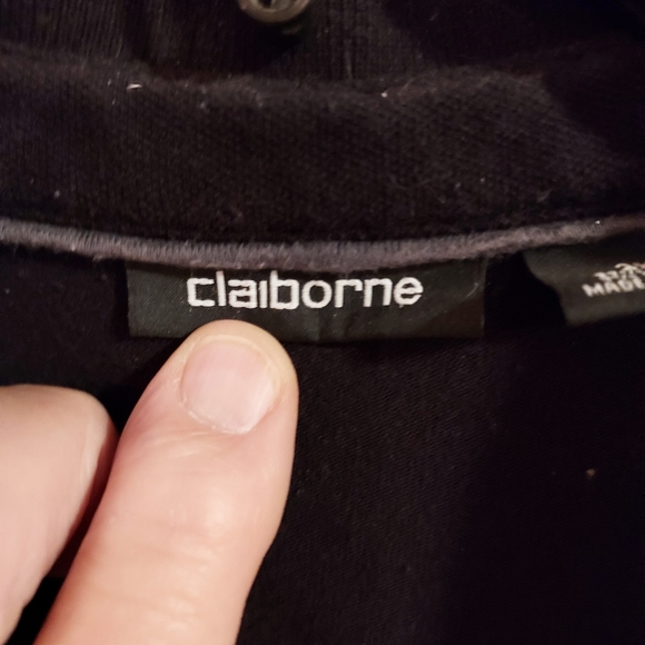 Claiborne Polo Shirt 2XL Black Solid Men's Collared Pullover Short Sleeve. - Picture 2 of 10